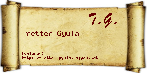 Tretter Gyula névjegykártya